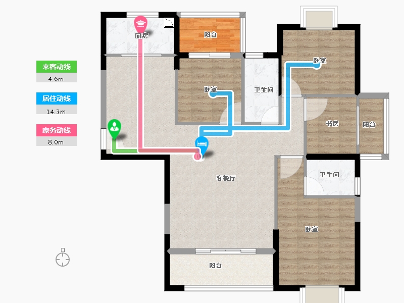 福建省-龙岩市-龙地·锦园-112.00-户型库-动静线