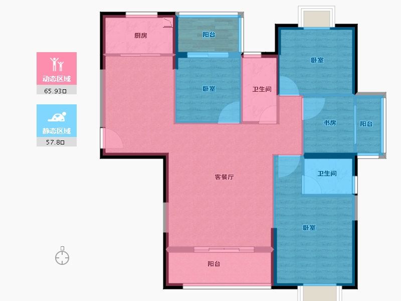 福建省-龙岩市-龙地·锦园-112.00-户型库-动静分区