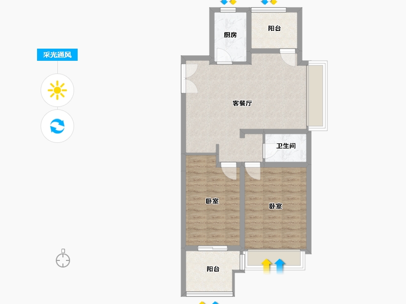 浙江省-湖州市-房总达昌府-71.49-户型库-采光通风