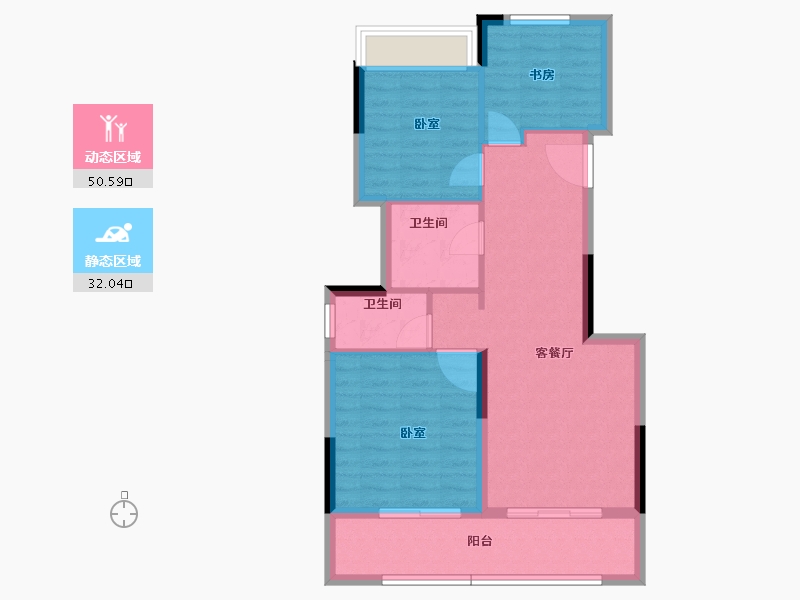 安徽省-芜湖市-融创公元2020-74.48-户型库-动静分区