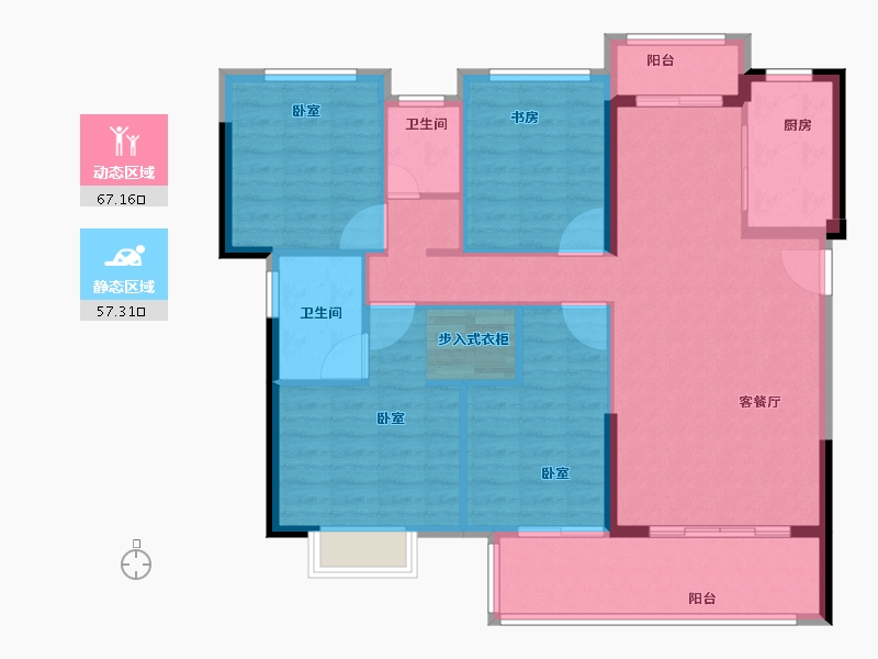 福建省-泉州市-晋江阳光城-113.00-户型库-动静分区