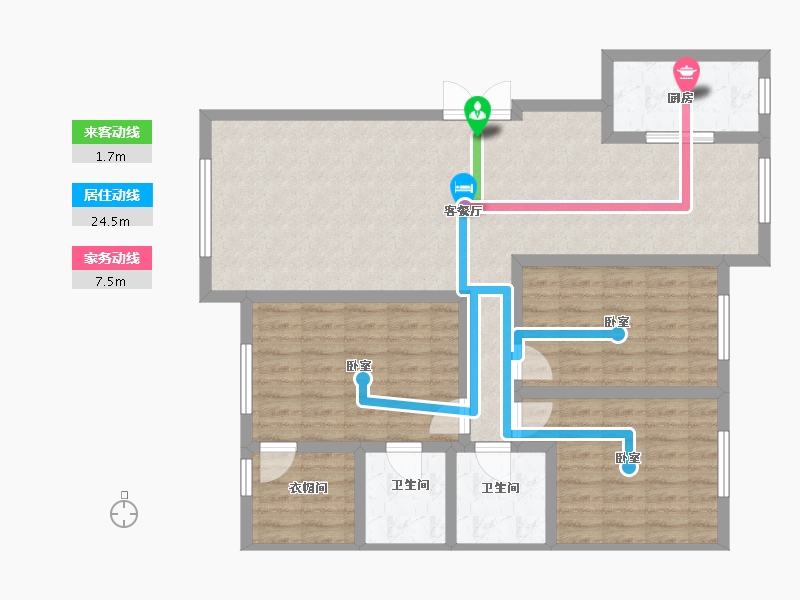 新疆维吾尔自治区-乌鲁木齐市-锦轩天赐水韵-105.00-户型库-动静线