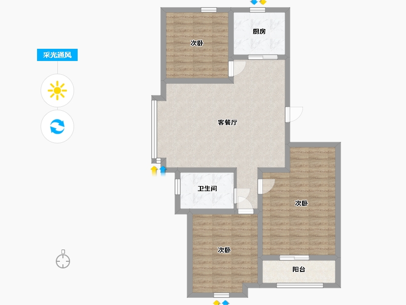 山东省-青岛市-盛世桃源-89.00-户型库-采光通风