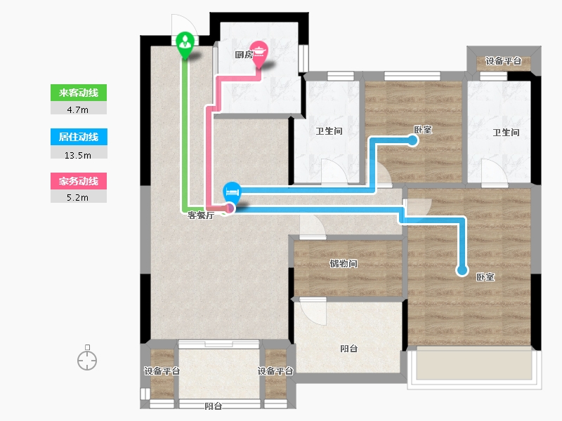 浙江省-温州市-德信东宸里-71.00-户型库-动静线