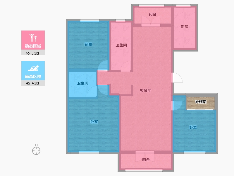 山东省-青岛市-新兴中心城-104.78-户型库-动静分区