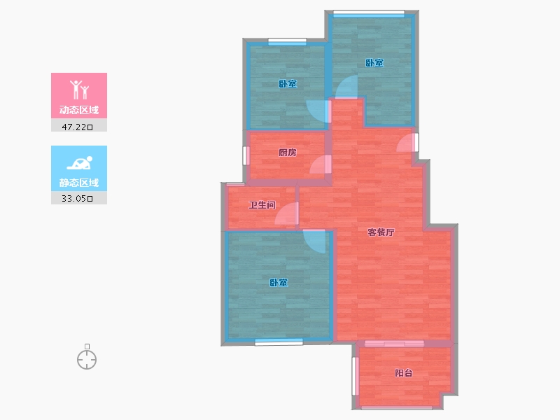 江苏省-镇江市-朗诗万都玲珑樾-72.00-户型库-动静分区