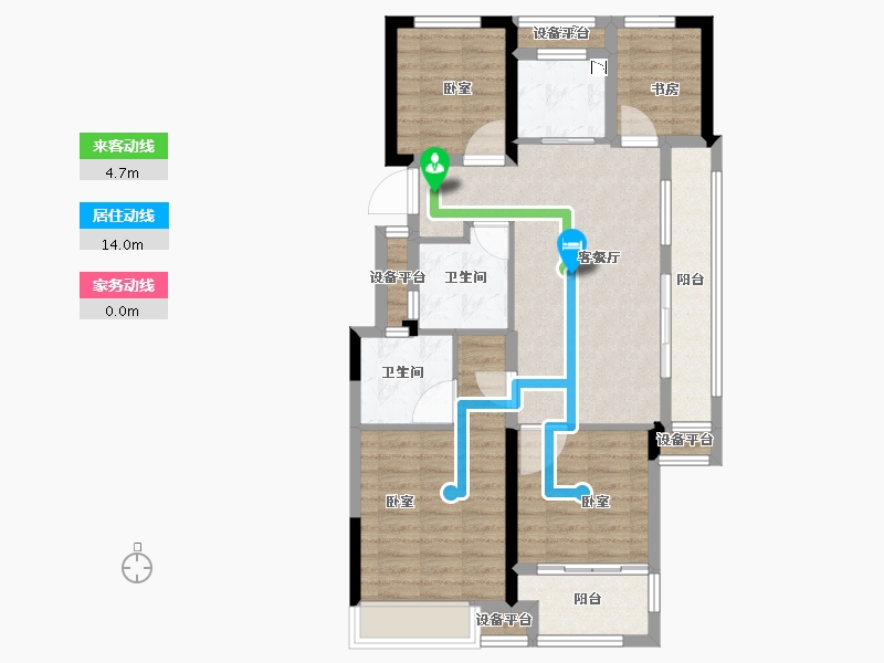 浙江省-金华市-阳光城建杭联利檀境-88.00-户型库-动静线