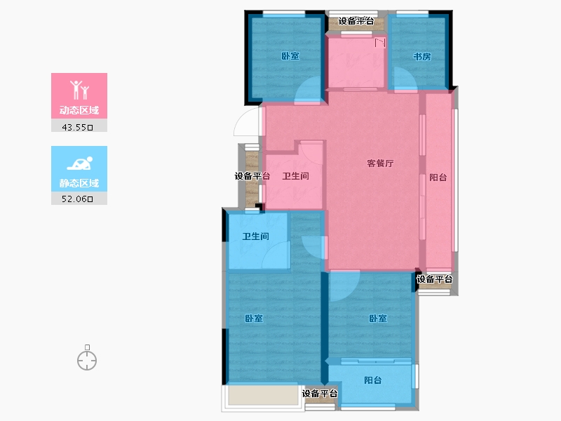 浙江省-金华市-阳光城建杭联利檀境-88.00-户型库-动静分区