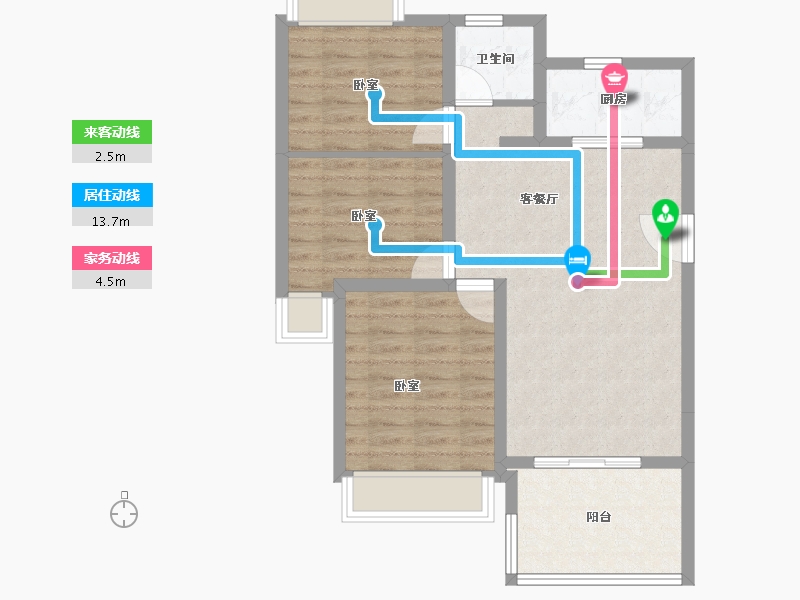 河南省-郑州市-雅居乐海南清水湾-73.08-户型库-动静线