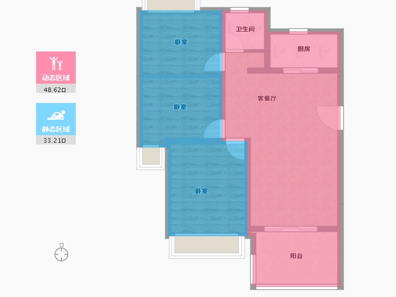 河南省-郑州市-雅居乐海南清水湾-73.08-户型库-动静分区