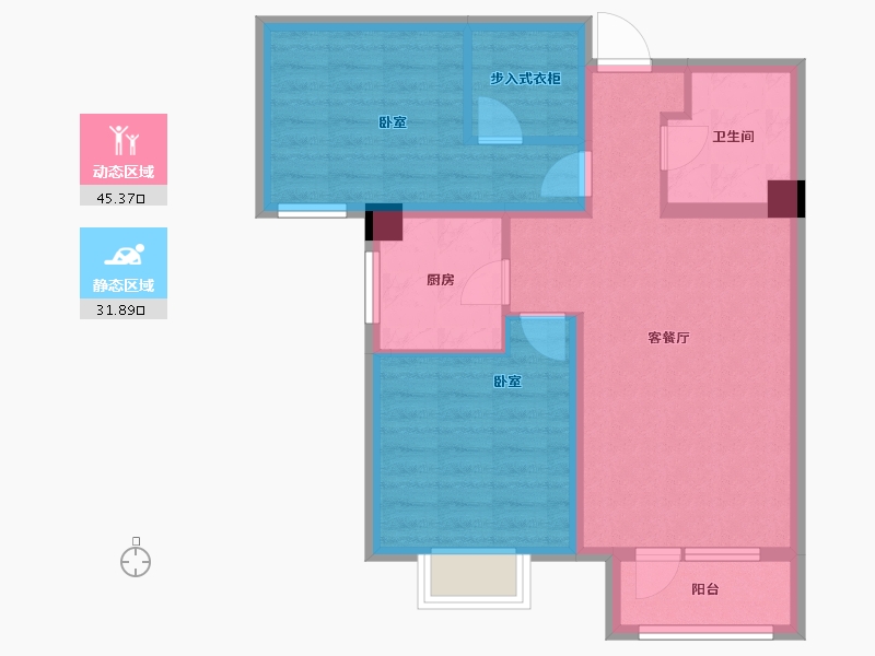 山东省-青岛市-海尔产城创悦湖兰庭-68.00-户型库-动静分区