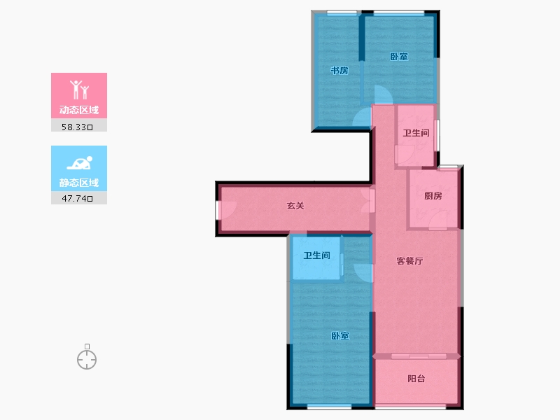 浙江省-湖州市-鲁能公馆-94.47-户型库-动静分区