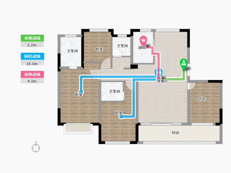 浙江省-宁波市-中交君玺-126.00-户型库-动静线