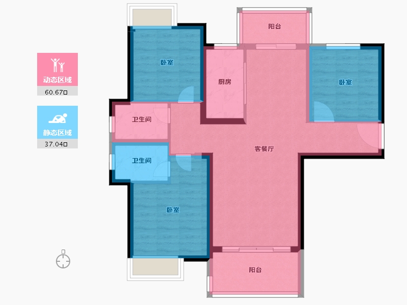 福建省-泉州市-广海新景悦府-86.99-户型库-动静分区