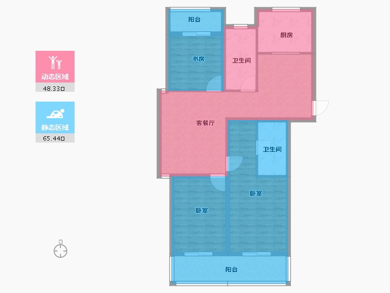 浙江省-绍兴市-远亚金色凤凰园-101.80-户型库-动静分区