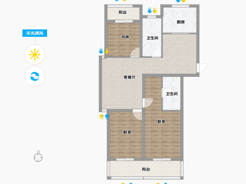 浙江省-绍兴市-远亚金色凤凰园-101.80-户型库-采光通风