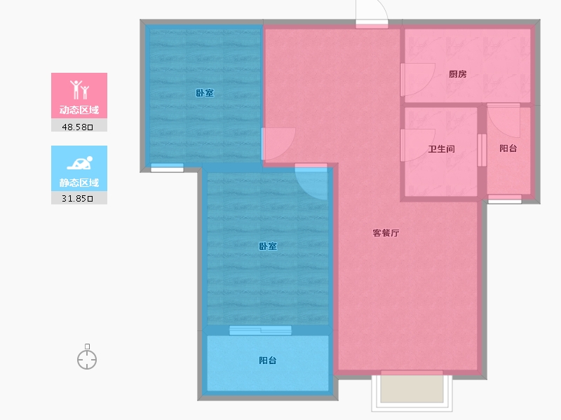 江苏省-镇江市-嘉荟新城-72.00-户型库-动静分区