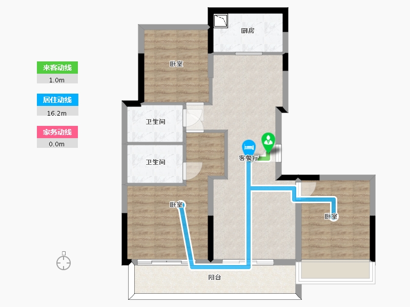 浙江省-杭州市-伟业熙境府-88.49-户型库-动静线