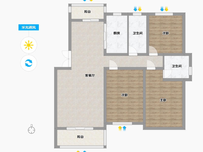 江西省-赣州市-凯华白鹭湾-112.66-户型库-采光通风