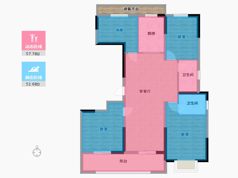 浙江省-嘉兴市-信达君望里-102.71-户型库-动静分区