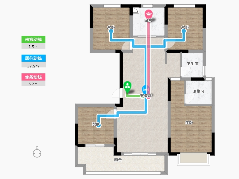 江西省-赣州市-宁都中梁壹号院-109.60-户型库-动静线