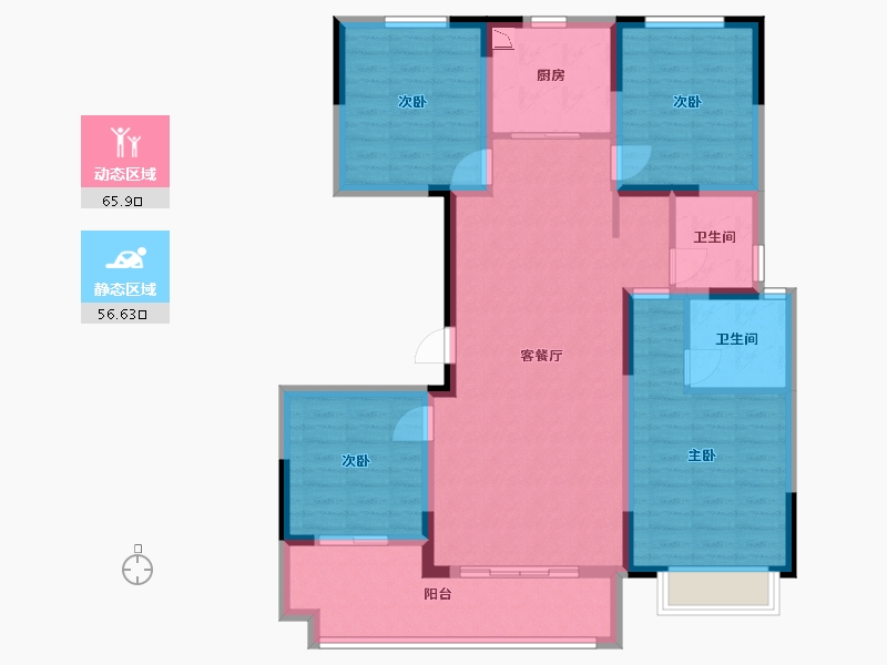 江西省-赣州市-宁都中梁壹号院-109.60-户型库-动静分区