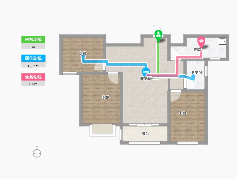 山西省-长治市-龙港新城-83.58-户型库-动静线