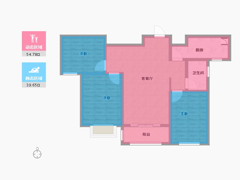 山西省-长治市-龙港新城-83.58-户型库-动静分区