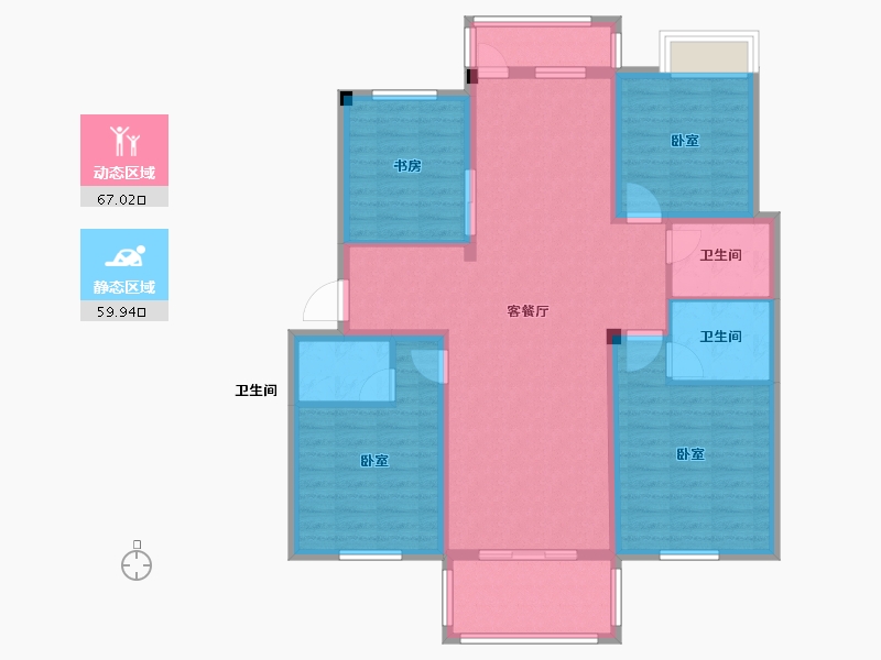 浙江省-绍兴市-九城御两湖-114.00-户型库-动静分区