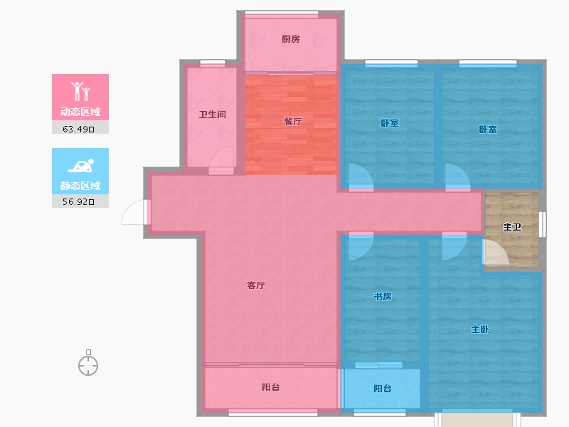 山东省-威海市-浪琴湾-111.60-户型库-动静分区