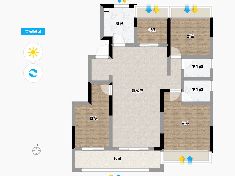 安徽省-芜湖市-融创公元2020-98.83-户型库-采光通风