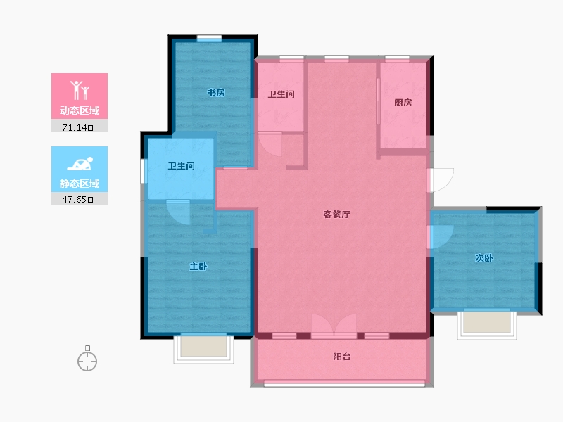 山东省-青岛市-融合嘉园-107.00-户型库-动静分区