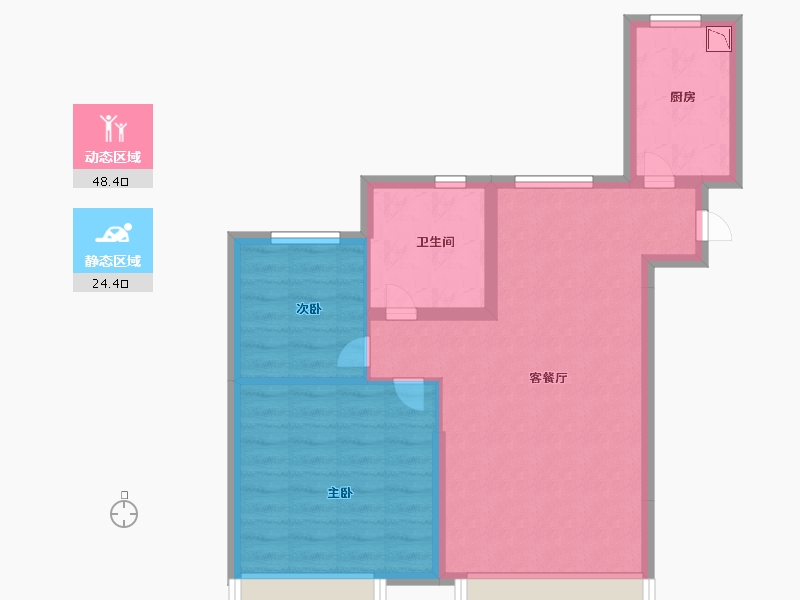 吉林省-长春市-长春恒大国际新都-64.99-户型库-动静分区