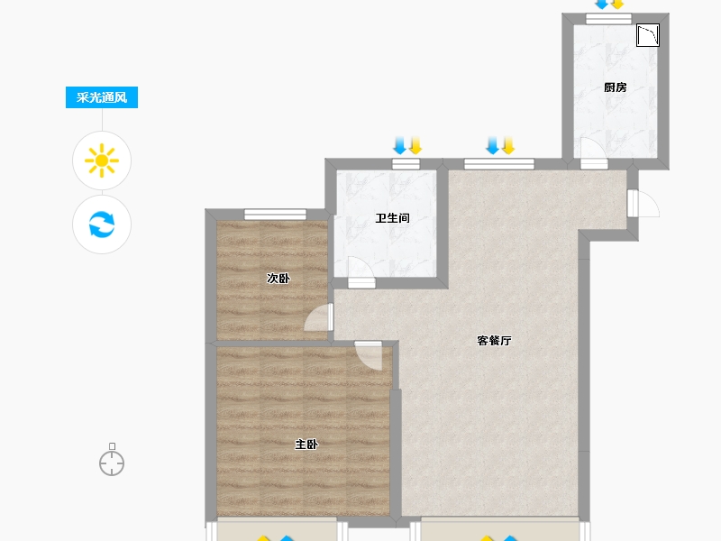 吉林省-长春市-长春恒大国际新都-64.99-户型库-采光通风