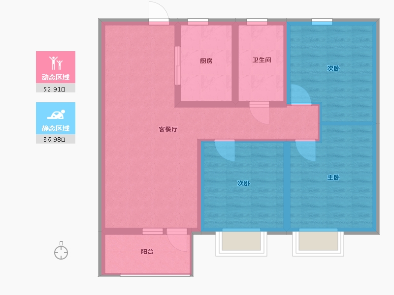 山东省-青岛市-青岛金地自在城-80.01-户型库-动静分区