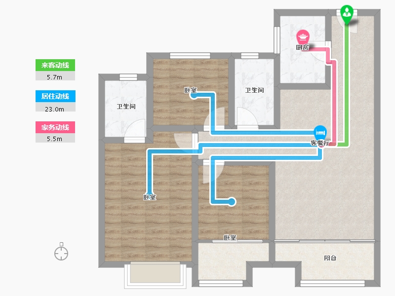 山东省-济南市-雍景湾-88.00-户型库-动静线