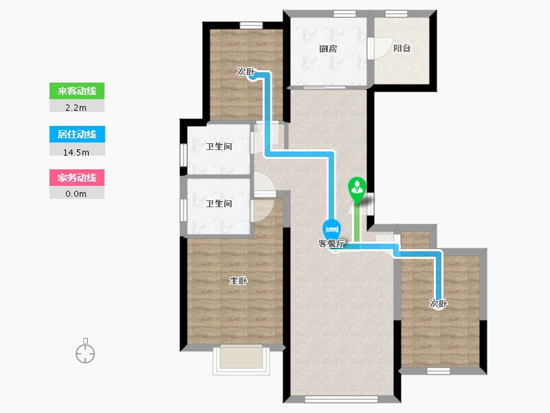 内蒙古自治区-呼和浩特市-绿城润园-91.94-户型库-动静线