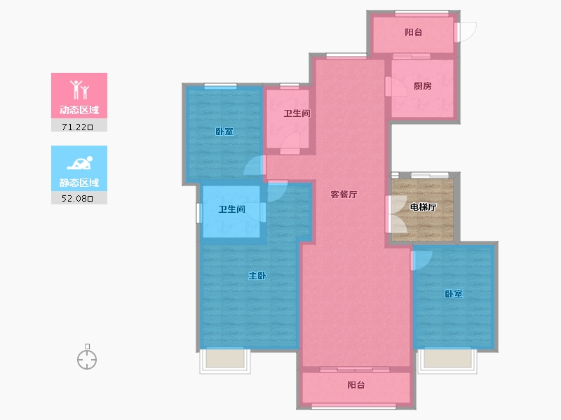 山东省-烟台市-博源滨江ONE-116.37-户型库-动静分区