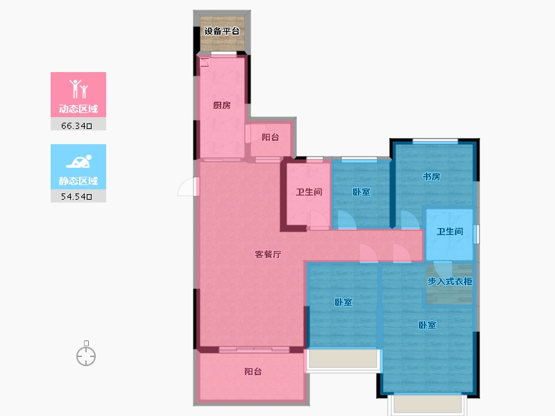 浙江省-湖州市-湖州恒大珺睿府-111.00-户型库-动静分区