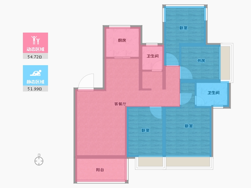 安徽省-合肥市-弘阳昕悦府-94.00-户型库-动静分区