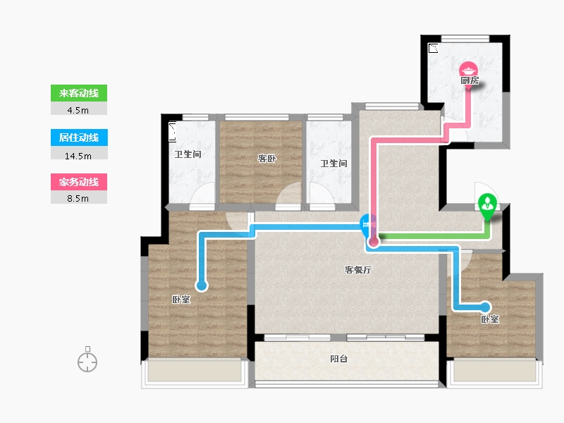 浙江省-丽水市-江麟邸-102.00-户型库-动静线