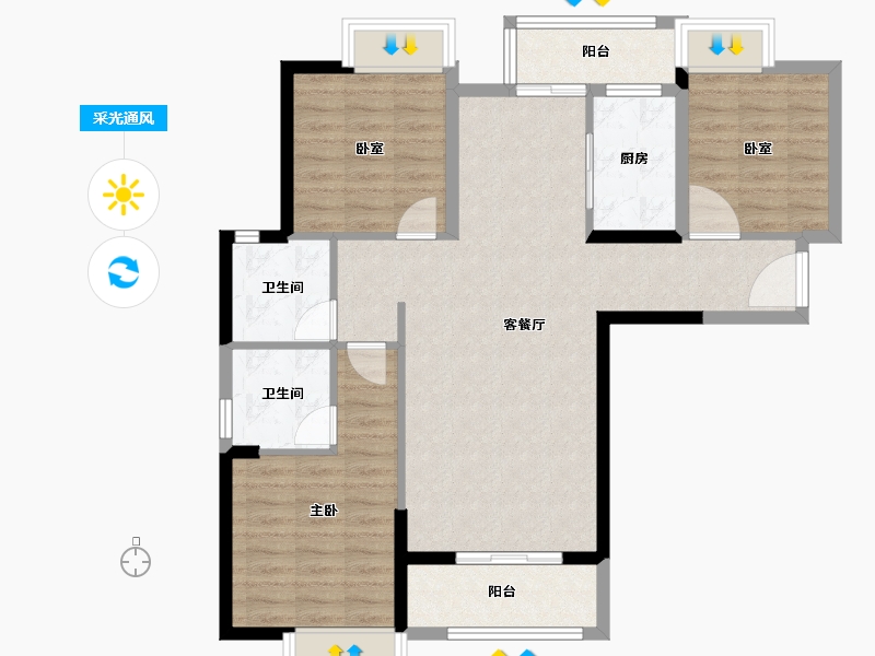 福建省-泉州市-鑫亿山水壹号-92.00-户型库-采光通风