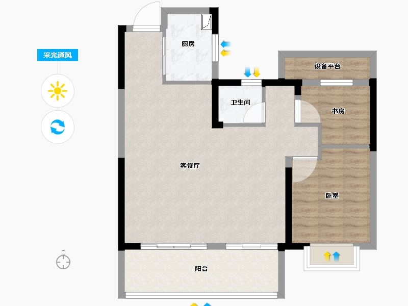 安徽省-合肥市-碧桂园新城十里春风-79.19-户型库-采光通风