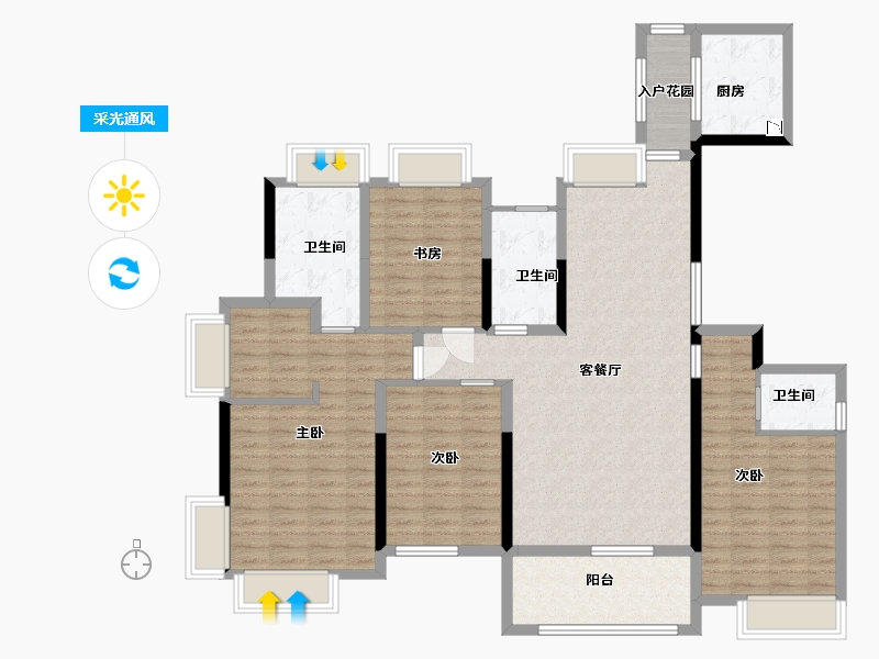 江西省-南昌市-海玥珑府-134.00-户型库-采光通风