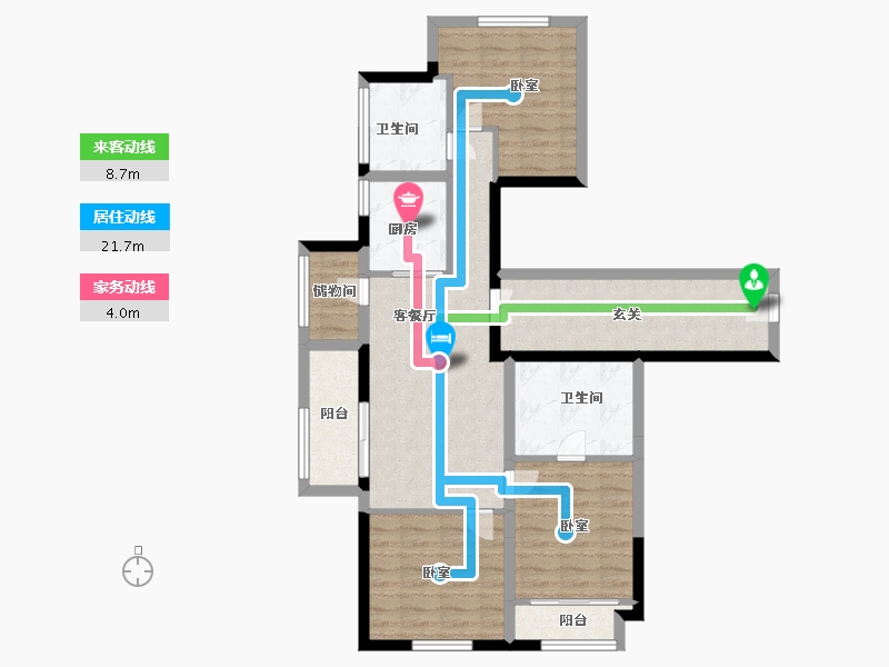 浙江省-湖州市-鲁能公馆-86.00-户型库-动静线