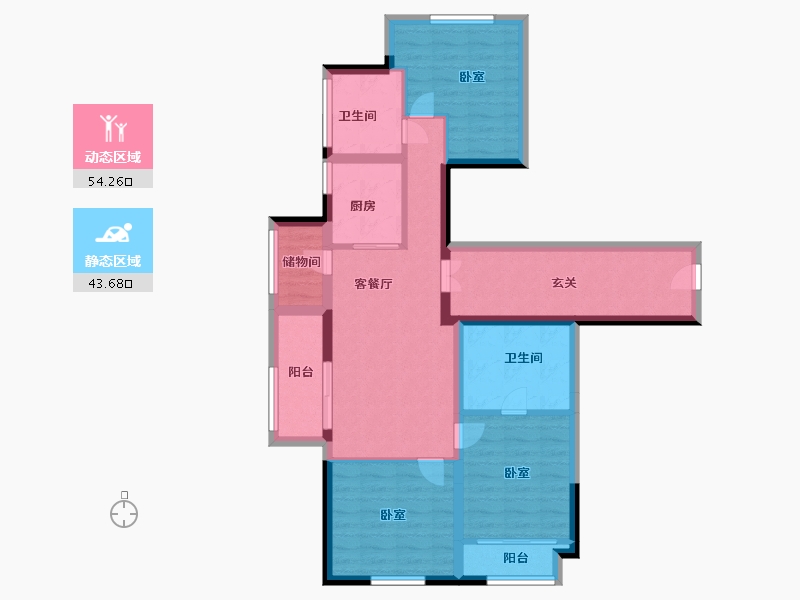 浙江省-湖州市-鲁能公馆-86.00-户型库-动静分区