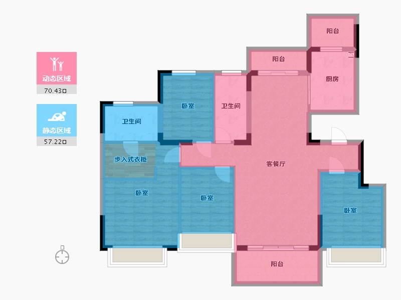 浙江省-湖州市-湖州恒大珺睿府-114.00-户型库-动静分区