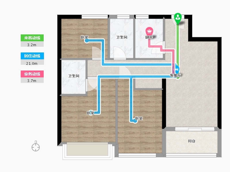 浙江省-杭州市-栢悦中心-72.28-户型库-动静线