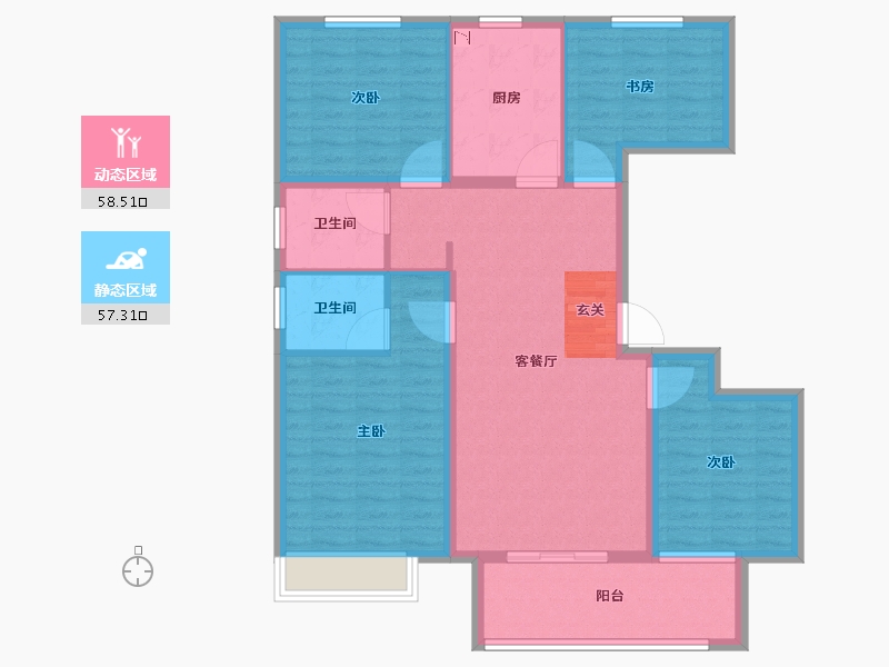 安徽省-阜阳市-天英玺悦府-104.00-户型库-动静分区