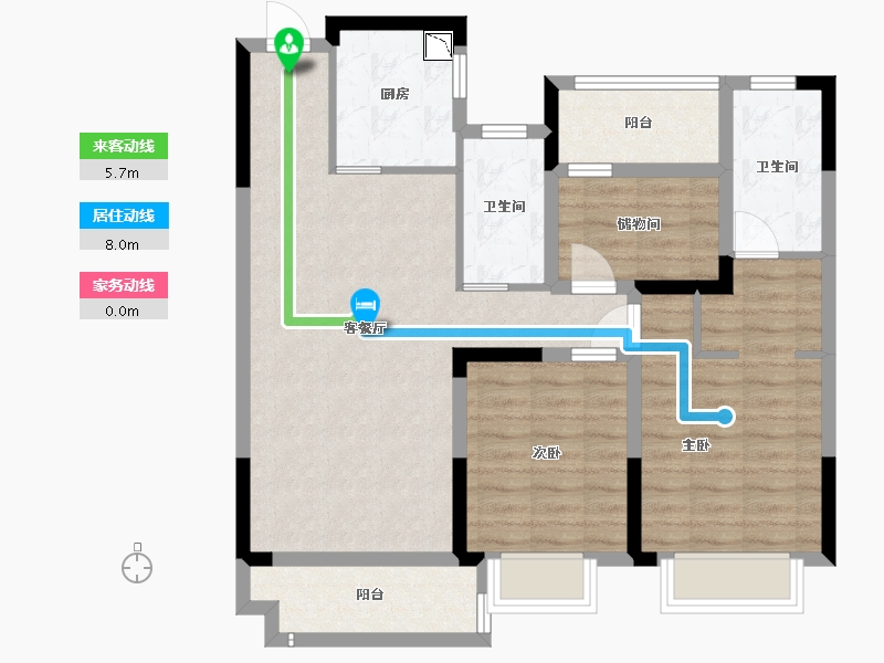 江西省-赣州市-中梁·壹号院-86.40-户型库-动静线